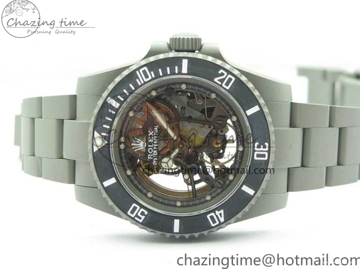 0522 Submariner 116610 Andrea Pirlo Sandblasted ROF Best Edition Carbon Bezel on Skeleton DIal SA TimelessDesign 2789